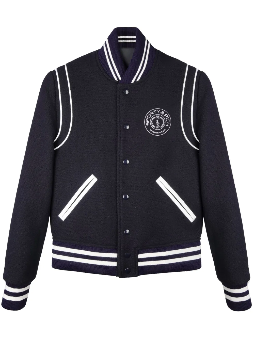 

Бомбер Connecticut Crest с вышитым логотипом Sporty & Rich, синий