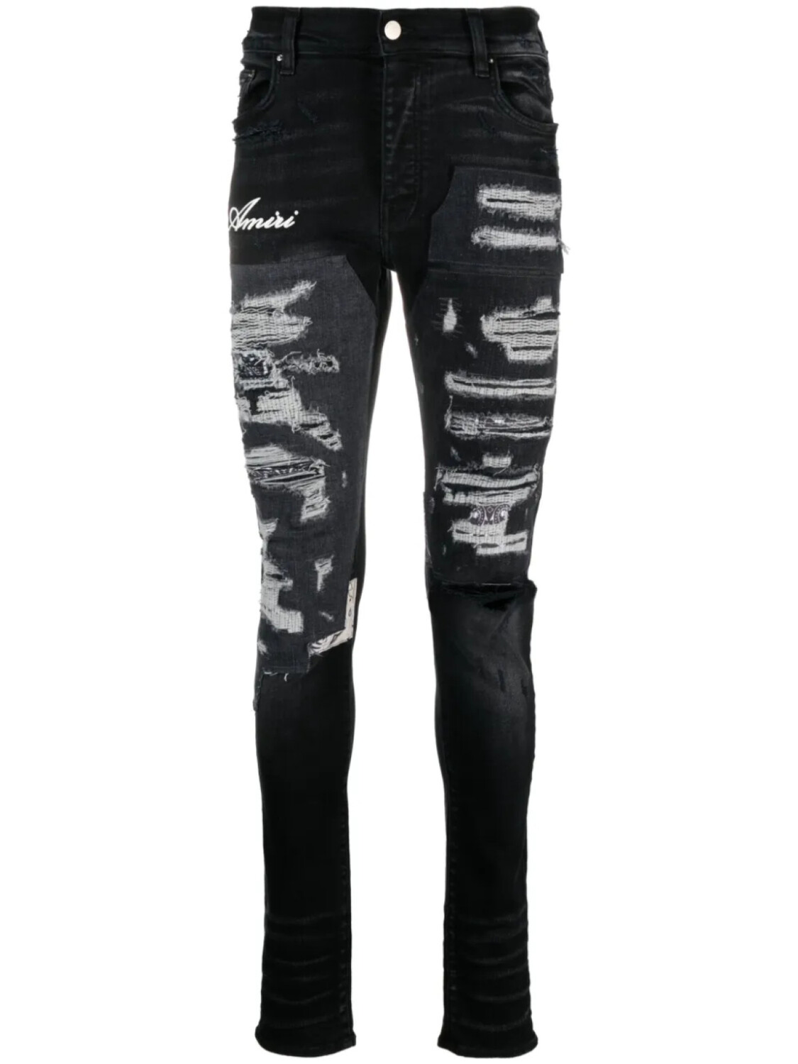 

Джинсы AMIRI Artisanal slim fit с потертостями, черный