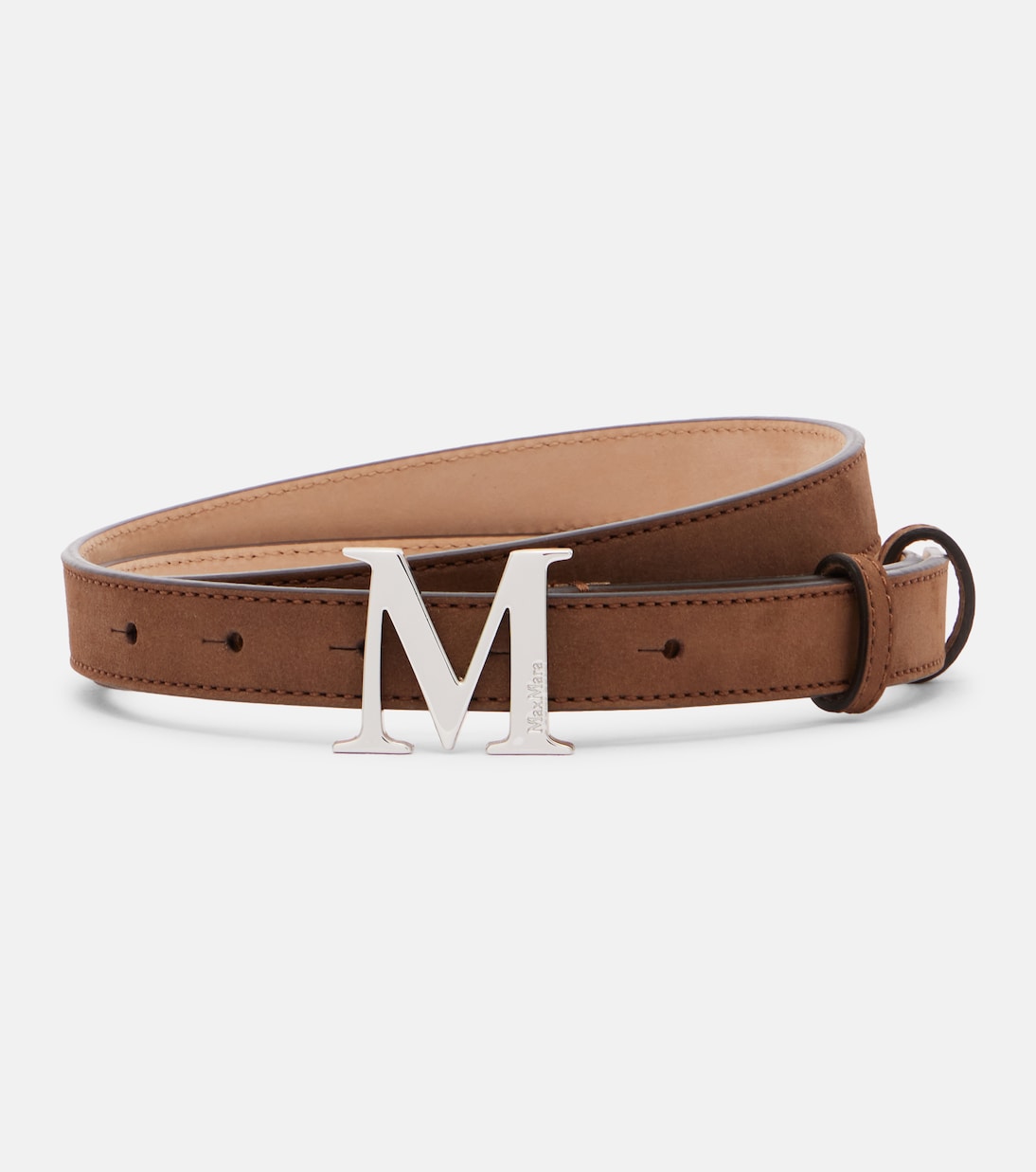 

Mclassic 20 логотип замшевый ремень Max Mara, Castagno
