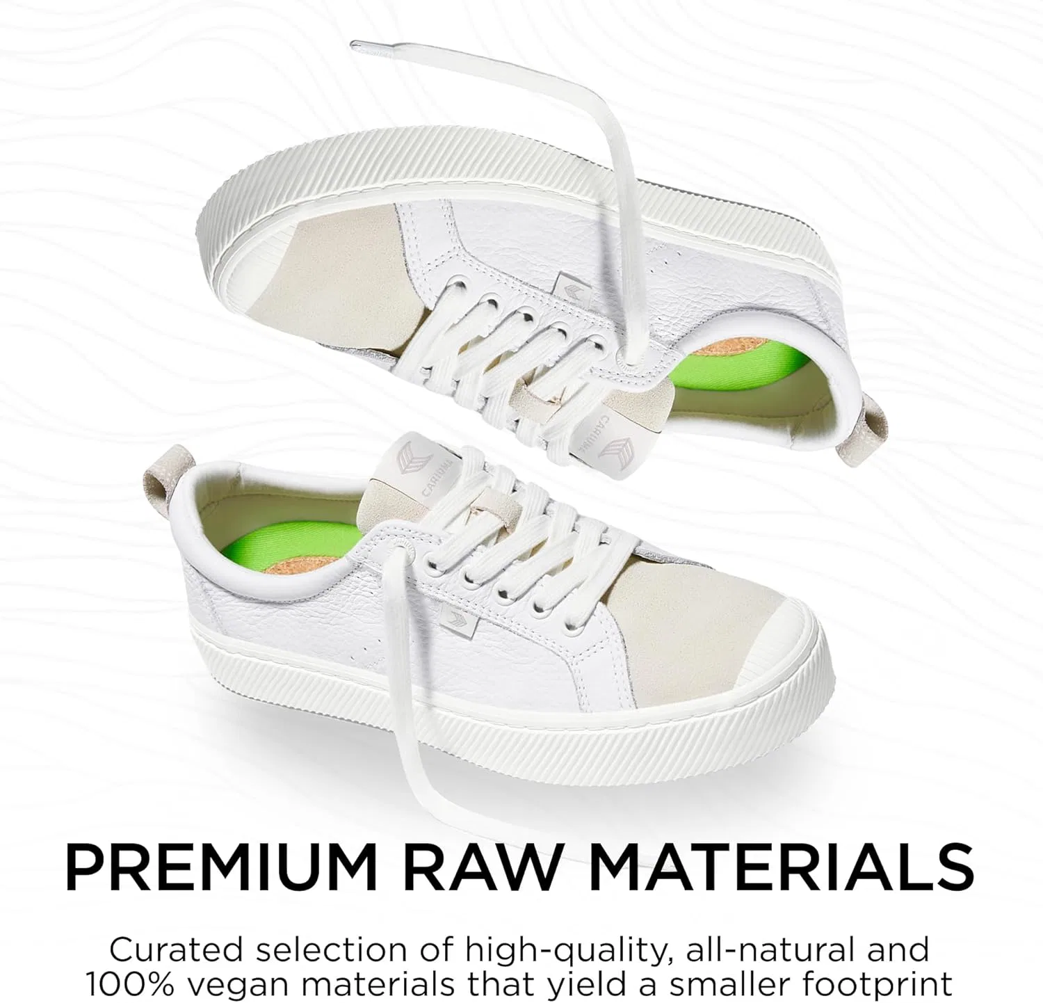Кроссовки CARIUMA OCA Low Premium из высококачественной кожи, удобная обувь для мужчин, легкая и экологичная, универсальная повседневная обувь со 100% веганской стелькой, резиновая подошва, Vintage White — фото 3