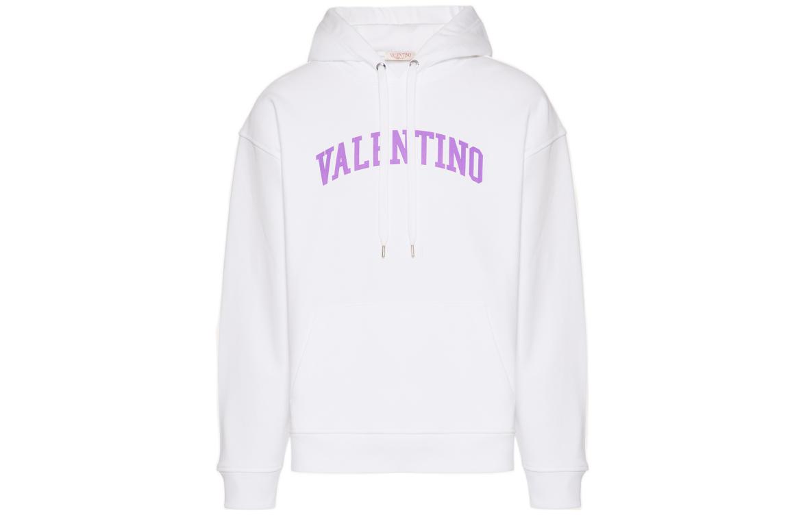 

Logo Printed Long Sleeved Hoodie Valentino, белый