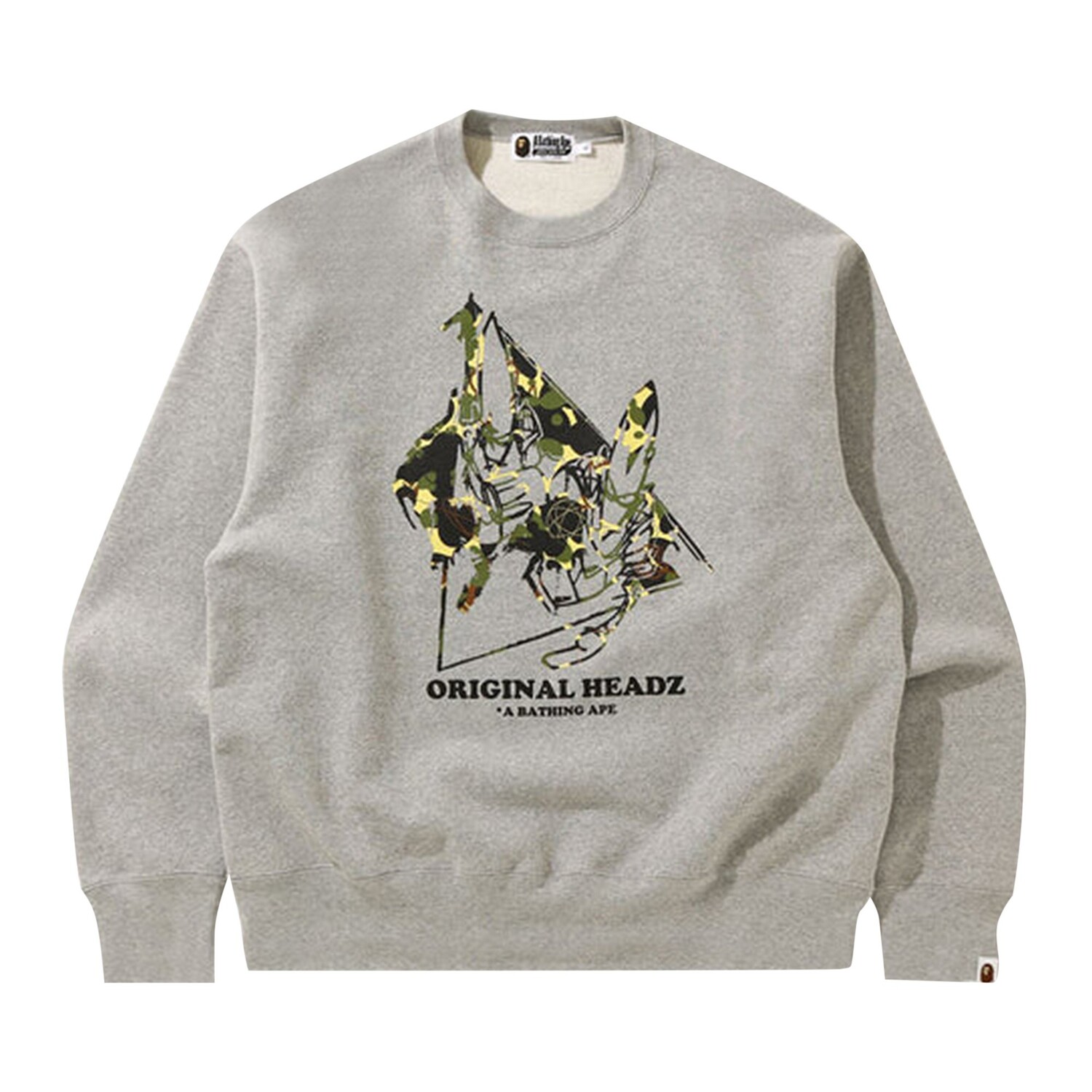 

BAPE x Unkle MoWax Point Man Свободный силуэт с круглым вырезом, серый цвет