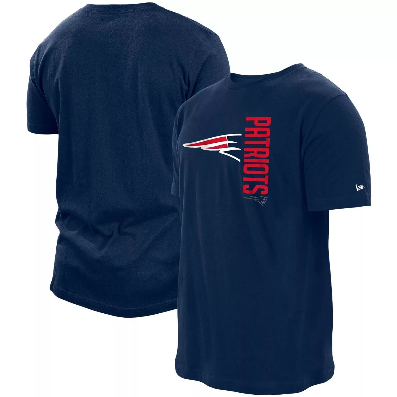 

Мужская футболка New Era Navy New England Patriots с разделенным логотипом 2-Hit