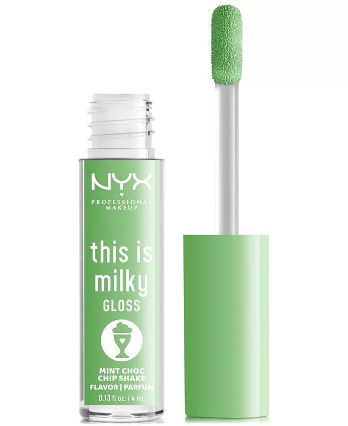 

Это молочный блеск Nyx Professional Makeup, цвет Mint Choco Chip