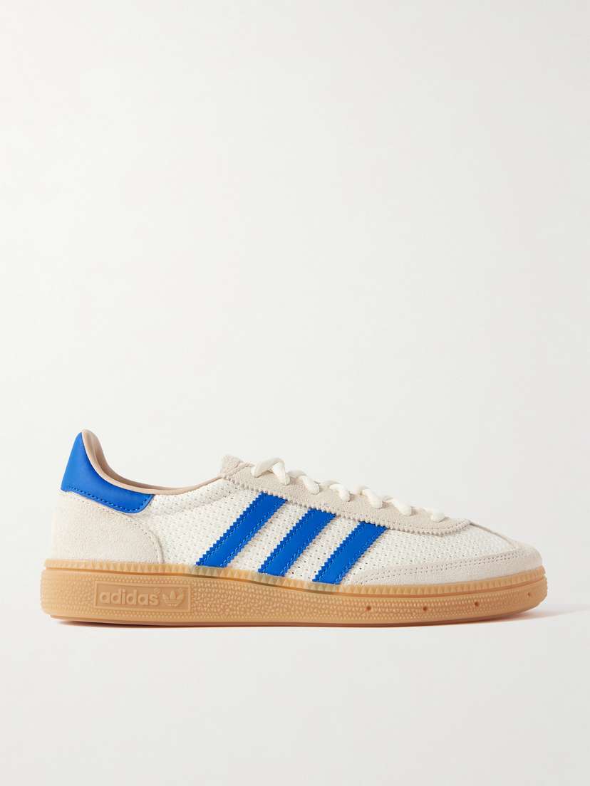 Гандбольные кроссовки из замши и сетки с кожаной отделкой Adidas Originals, бежевый