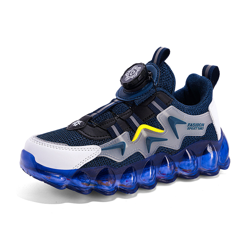 

Противоскользящие противоударные амортизирующие износостойкие детские беговые кроссовки Kids' KUPE, темно-синий