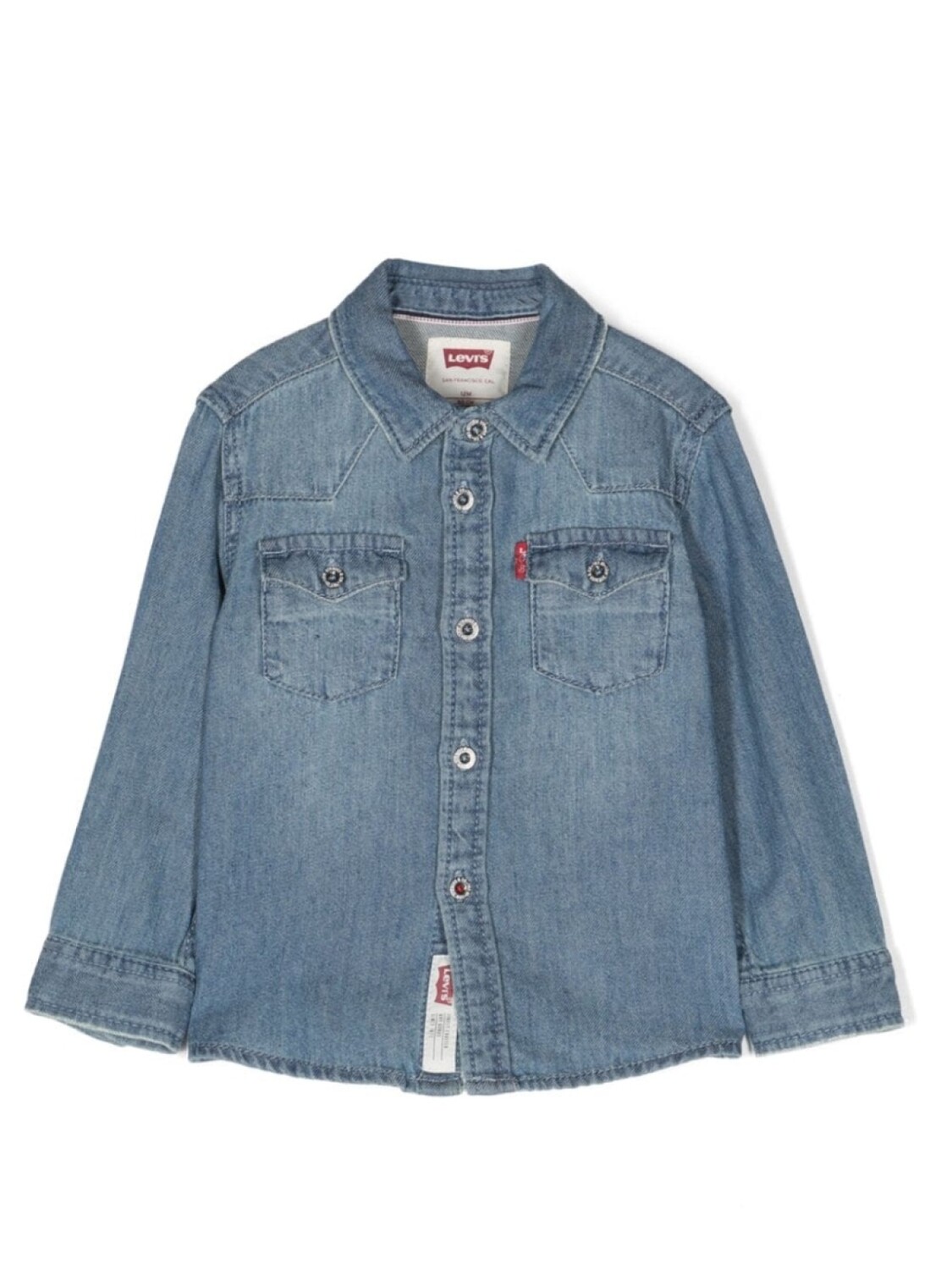 

Levi's Kids джинсовая рубашка на пуговицах, синий