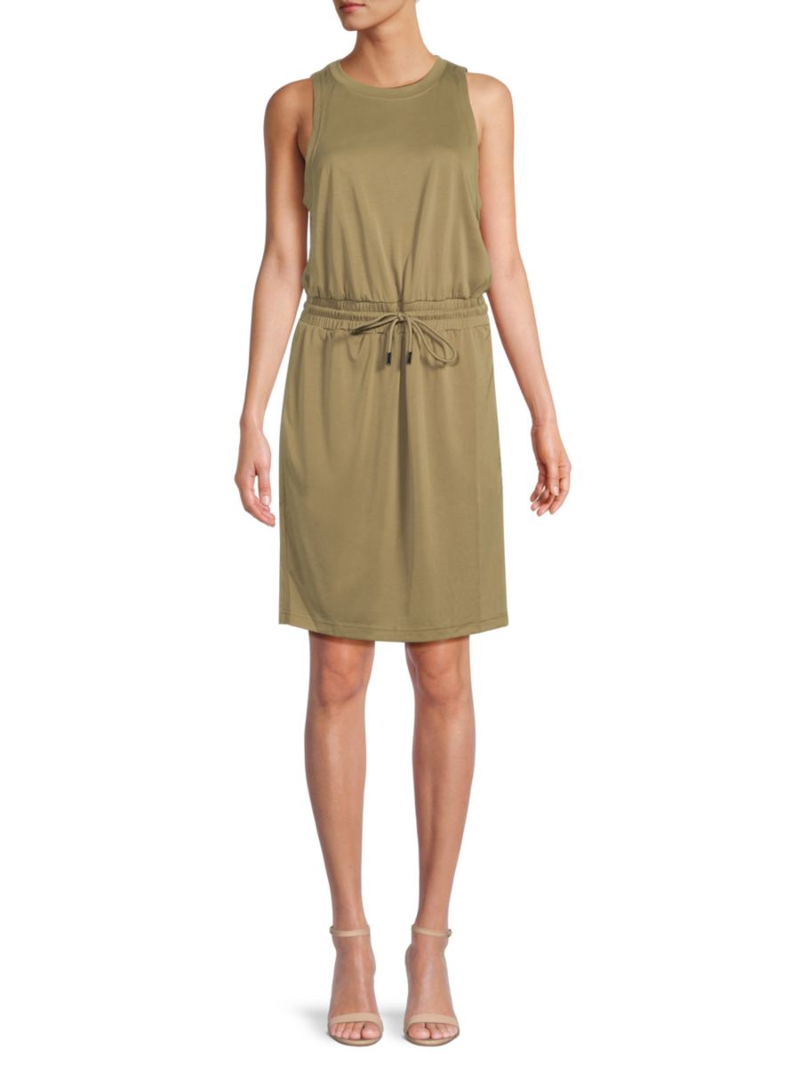 

Платье без рукавов с завязкой на талии DKNY, цвет Utility Green