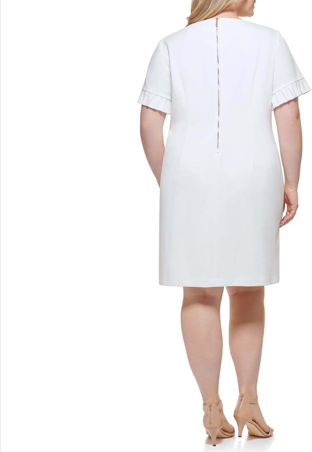 Платье-трапеция Tommy Hilfiger Scuba Crepe с люверсами на рукавах, Ivory — фото 4