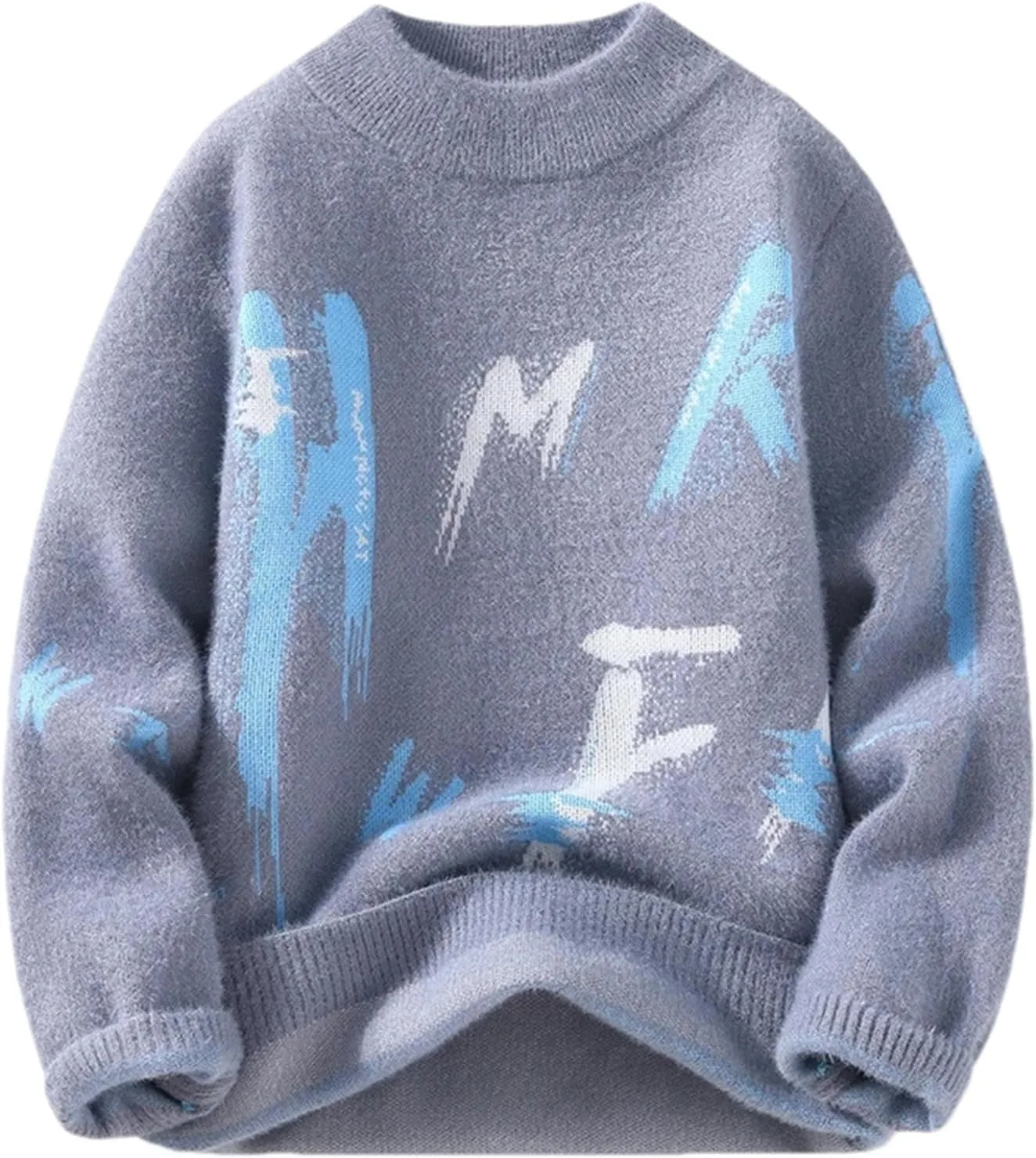 

Свитер мужской зимний Korean Style утепленный с принтом GaoLeAve