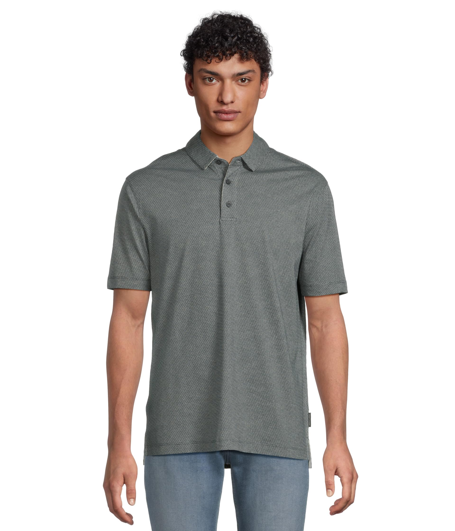 

Поло Armani Exchange Micro Print Polo, цвет Deep Navy Net