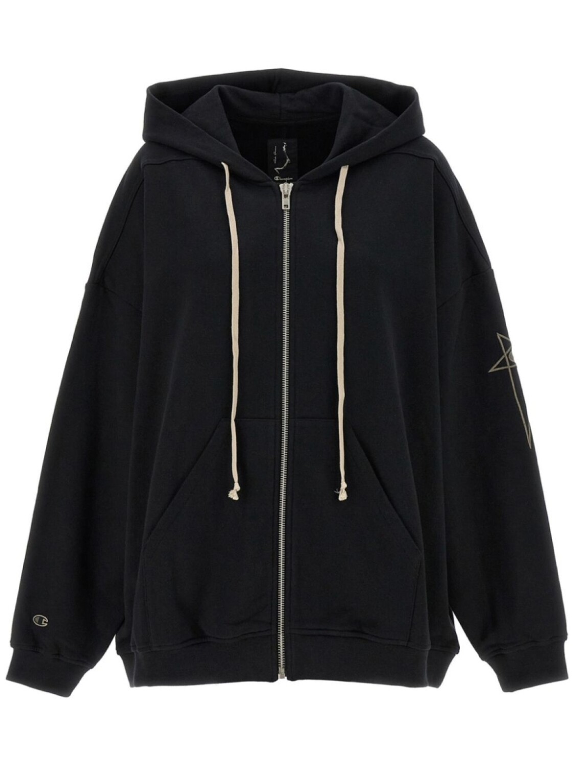 

Хлопковая толстовка с капюшоном Rick Owens X Champion, черный