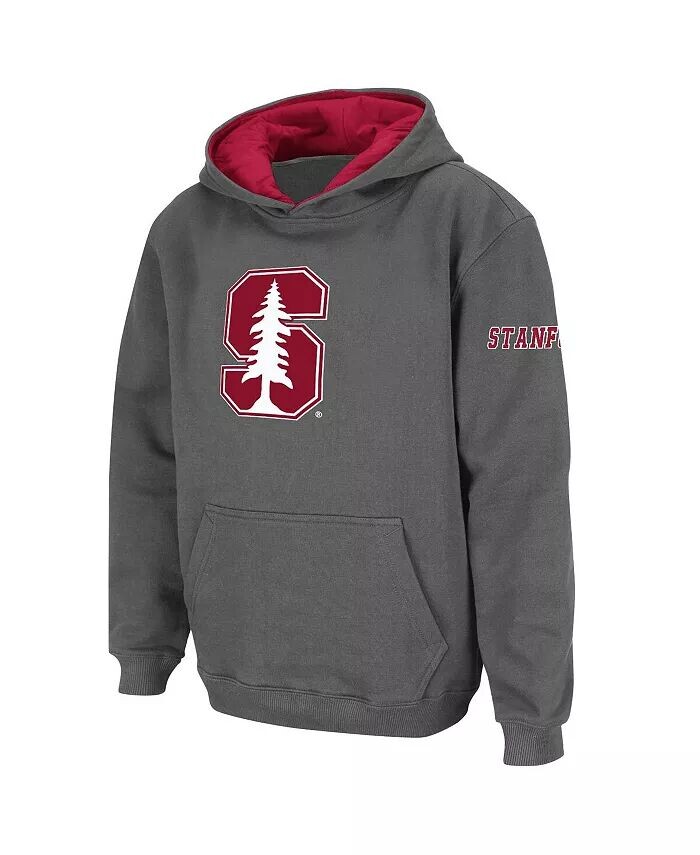 Темно-серый пуловер с большим логотипом Big Boys Stanford Cardinal, худи с капюшоном Colosseum, серый — фото 3