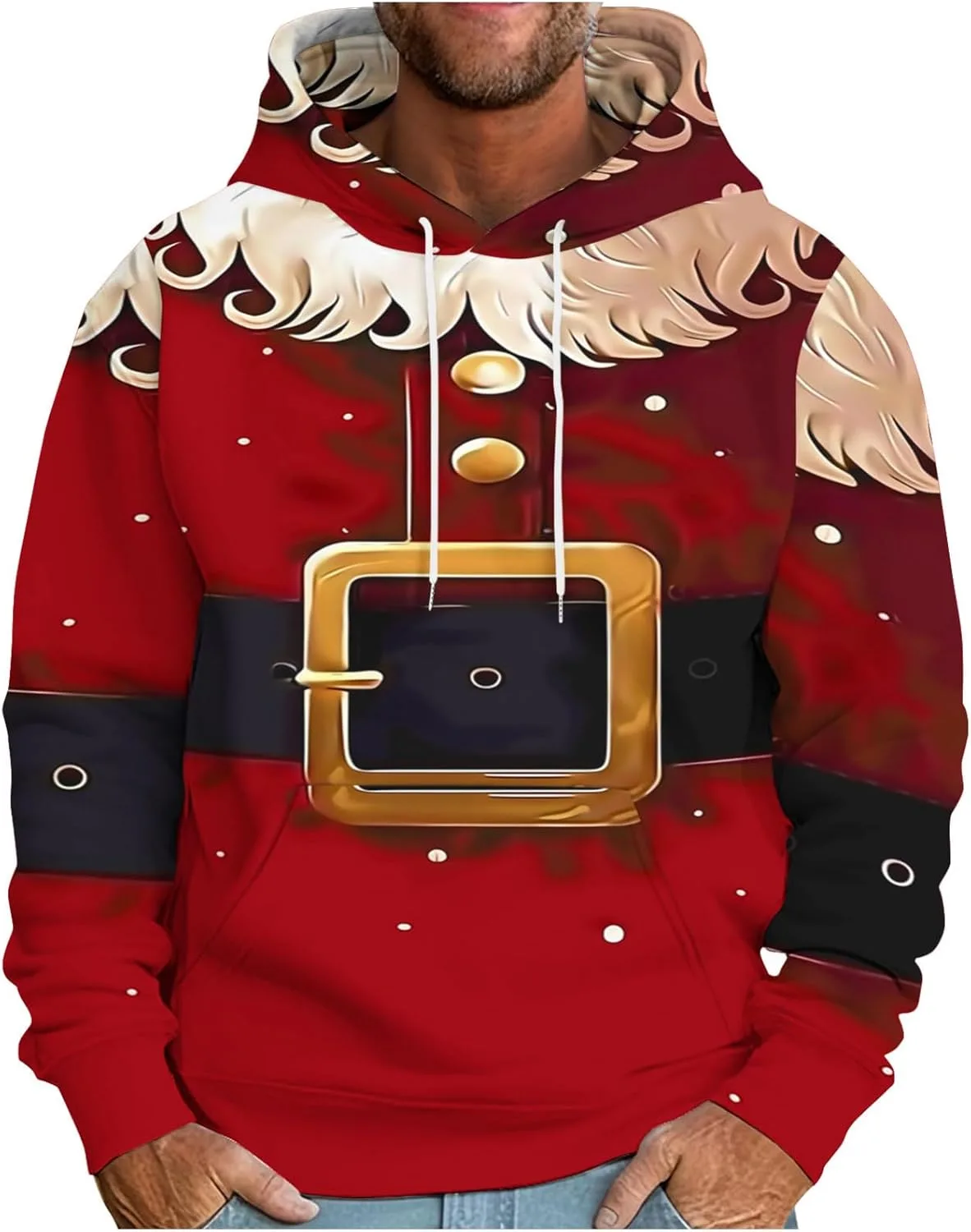 

Толстовка с капюшоном Ugly Christmas с принтом светящейся ёлки и карманом