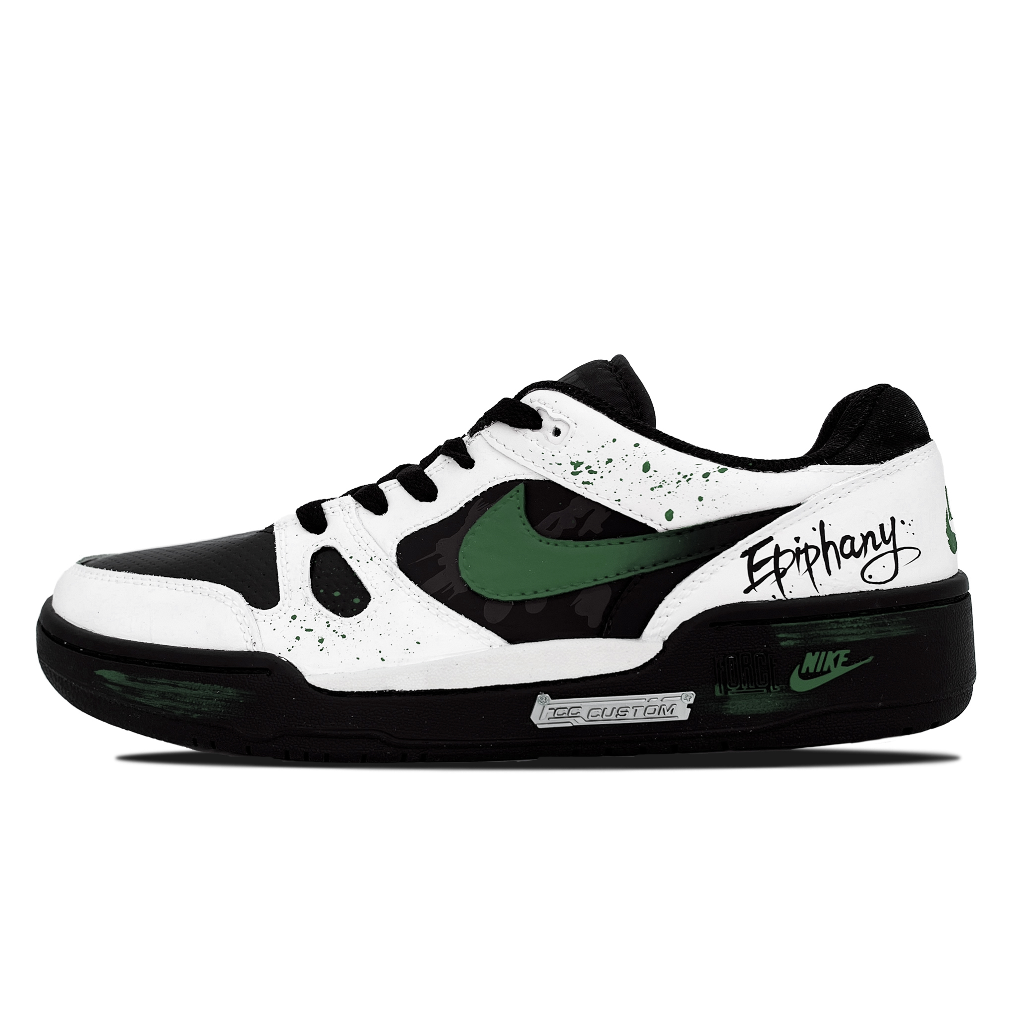 

Nike Кроссовки для скейтбординга Full Force, мужские, низкие, белые/зеленые/черные