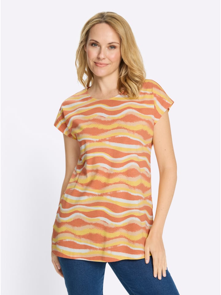 

Длинная рубашка с принтом цвета желтой папайи Sieh an!