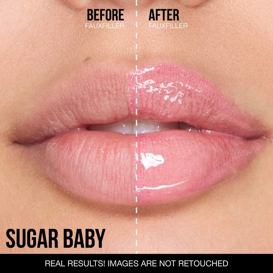 Блестящий нелипкий блеск для губ Faux Filler HUDA BEAUTY, .13 oz /3.9 mL, Sugar Baby — фото 2