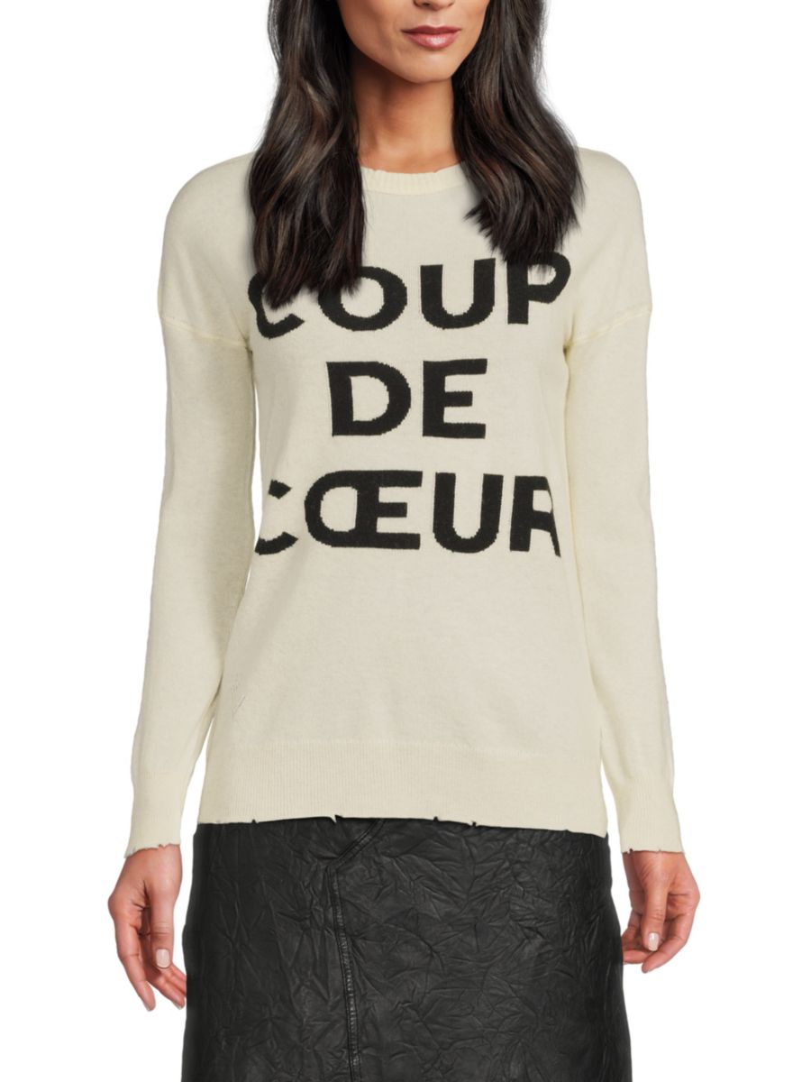 

Толстовка Gaby Graphic из шерсти и кашемира Zadig & Voltaire, цвет Creme