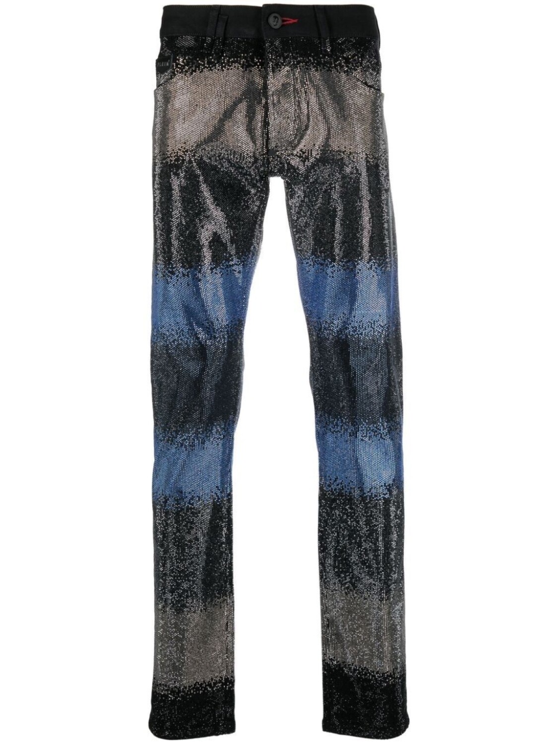 

Philipp Plein джинсы с кристаллами и эффектом градиента, черный
