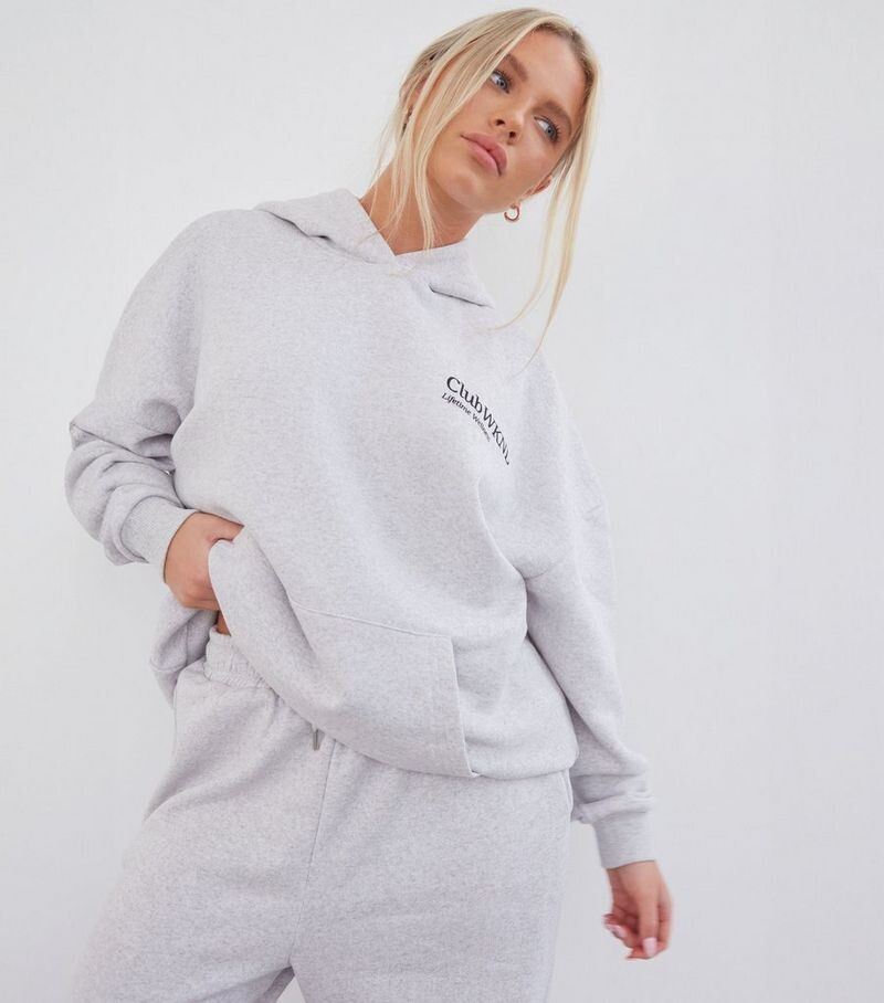 

WKNDGIRL Серый худи оверсайз WKNDGIRL, серый