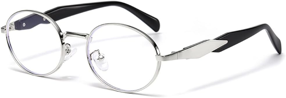 

Овальные металлические солнцезащитные очки для женщин в стиле панк, повседневные, с защитой от УФ-излучения UV400, идеально подходят для бега на открытом воздухе, занятий спортом и путешествий UYPTK, Silver Antiblue