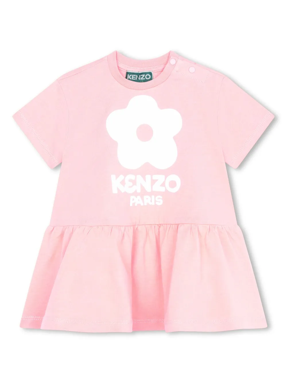 

Расклешенное платье с логотипом Kenzo Kids, розовый