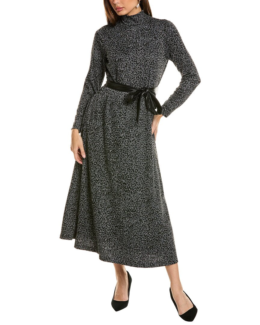 

Платье миди Anne Klein с воротником-стойкой, серый