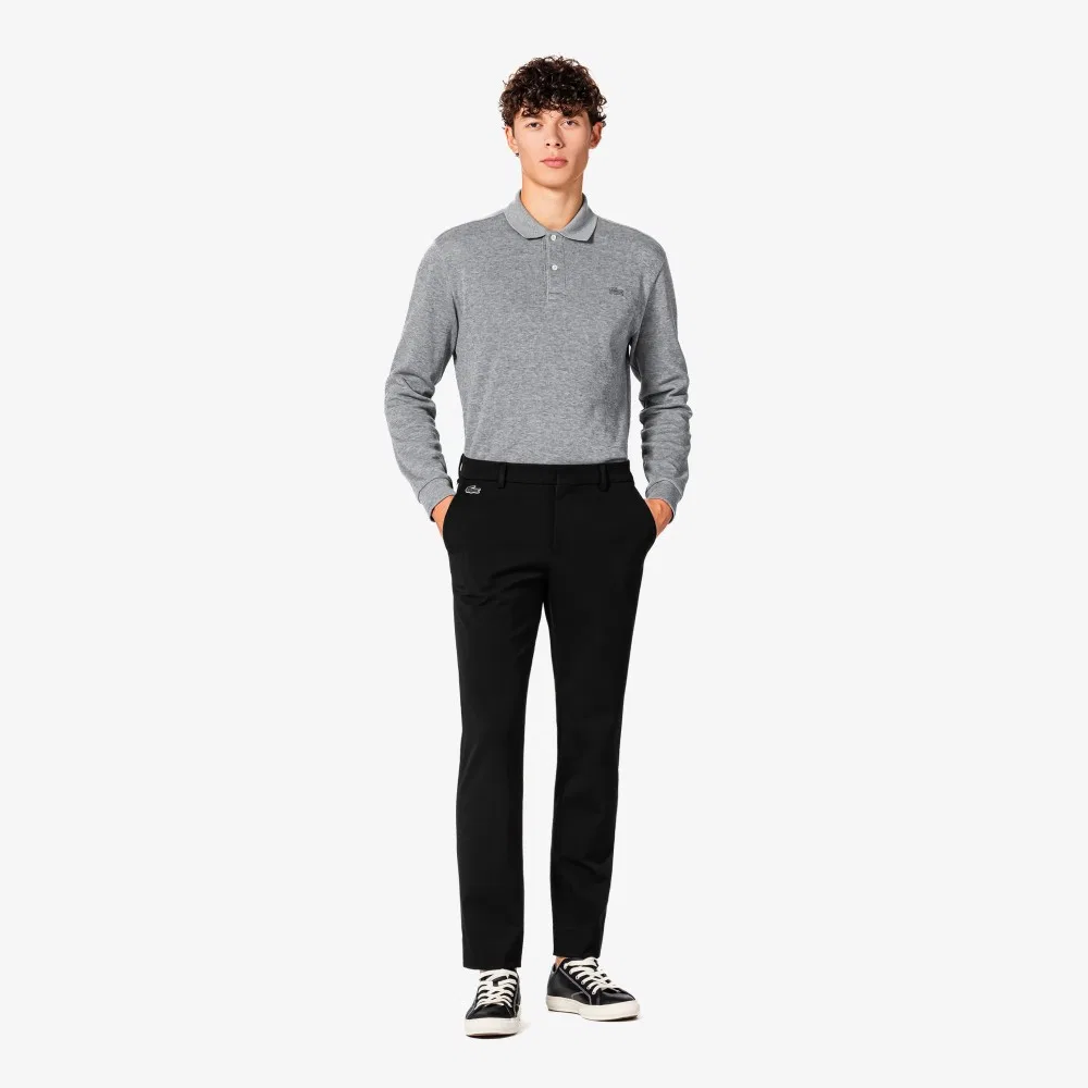 Мужские чёрные брюки из имитации шерсти от Lacoste
