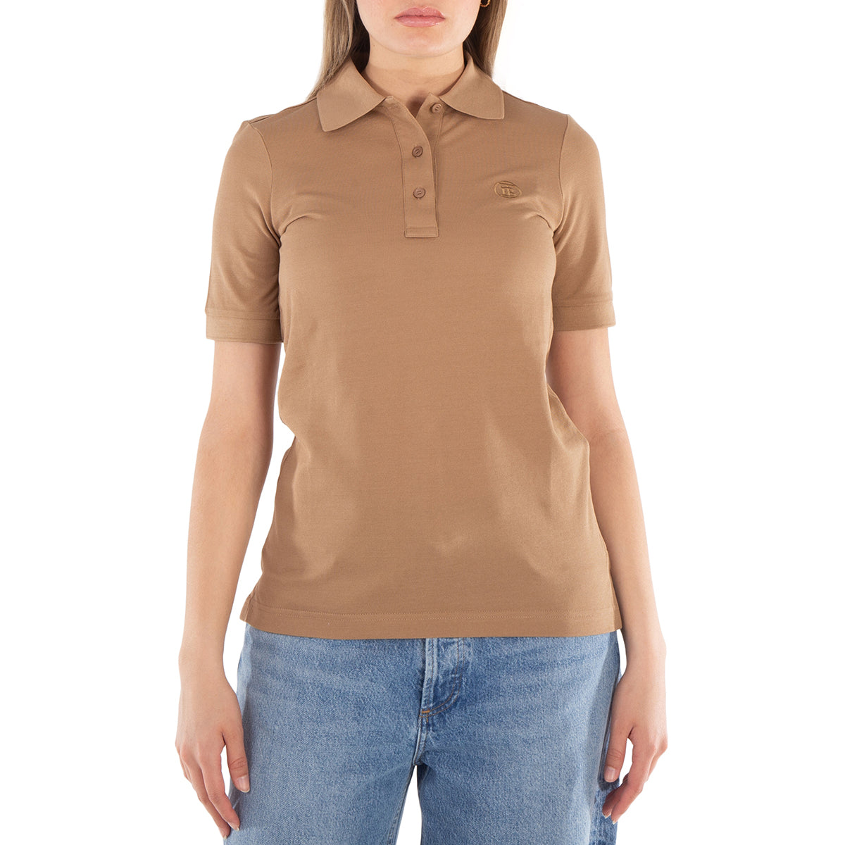 

Бурберри Малеко Лого Вышитая Поло Рубашка, Размер XXS Burberry, коричневый