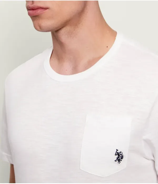 Футболка с бахромой slim fit Us Polo Assn, белый — фото 4