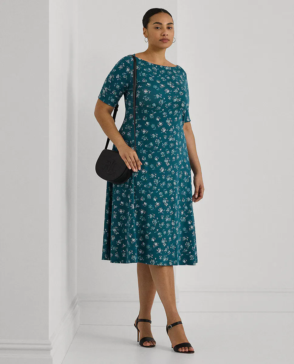 

Платье миди с принтом Lauren Ralph Lauren Woman, синий