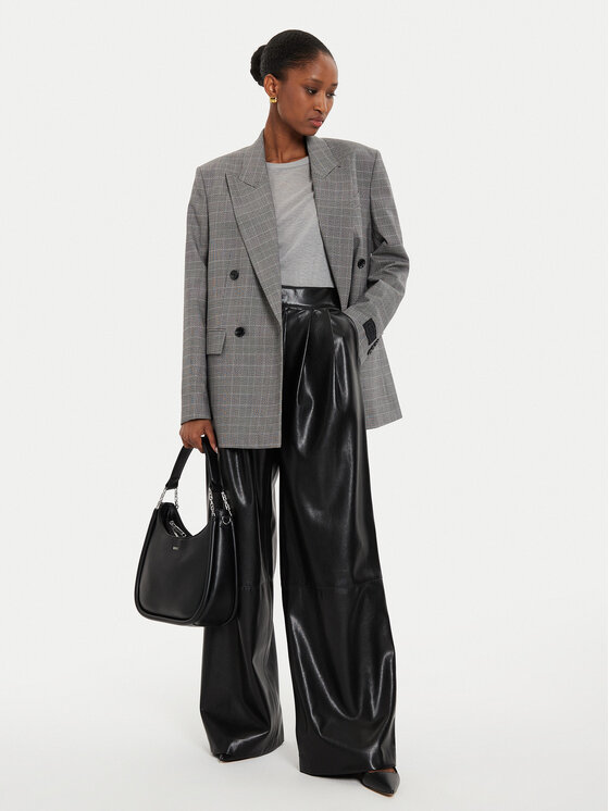 Брюки из искусственной кожи relaxed fit Tadesa 50518463 Boss, черный — фото 2