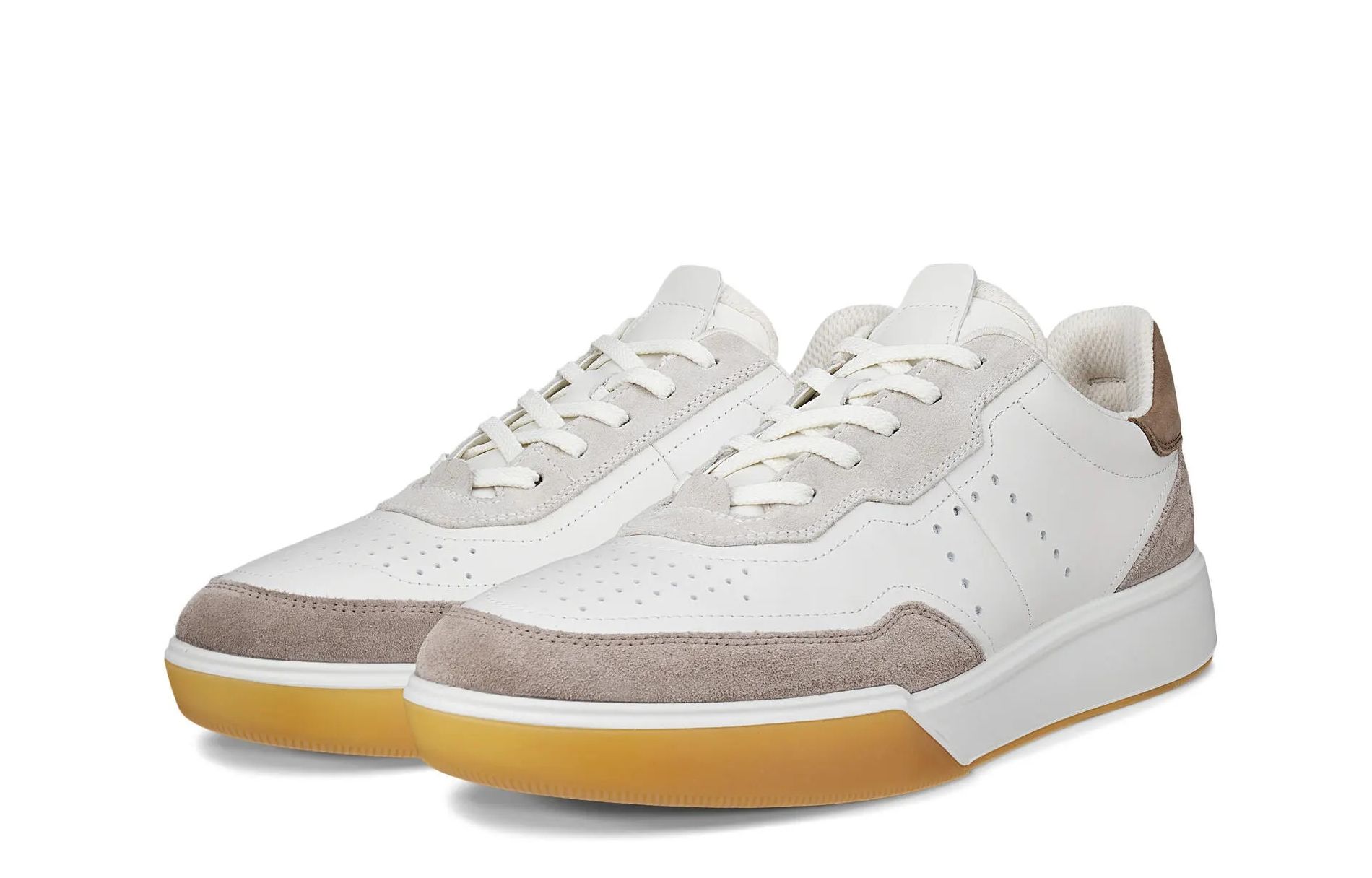 Ecco SS26 Street Sneakers, мужские кроссовки из коровьей кожи, низкие, повседневные, цвет Stone Gray — фото 4