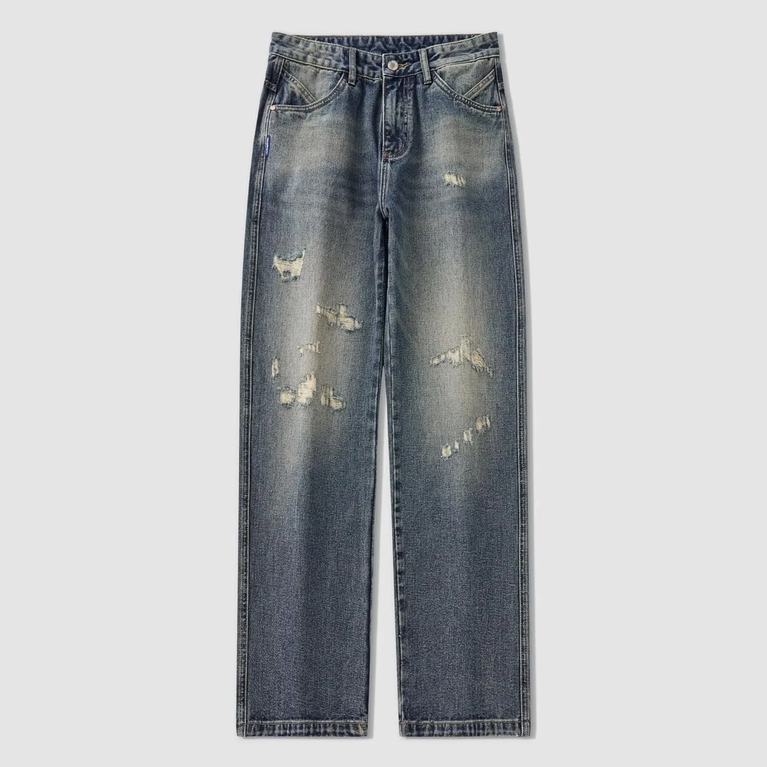 Джинсы свободные Baggy Ripped Jeans, синие — фото 4