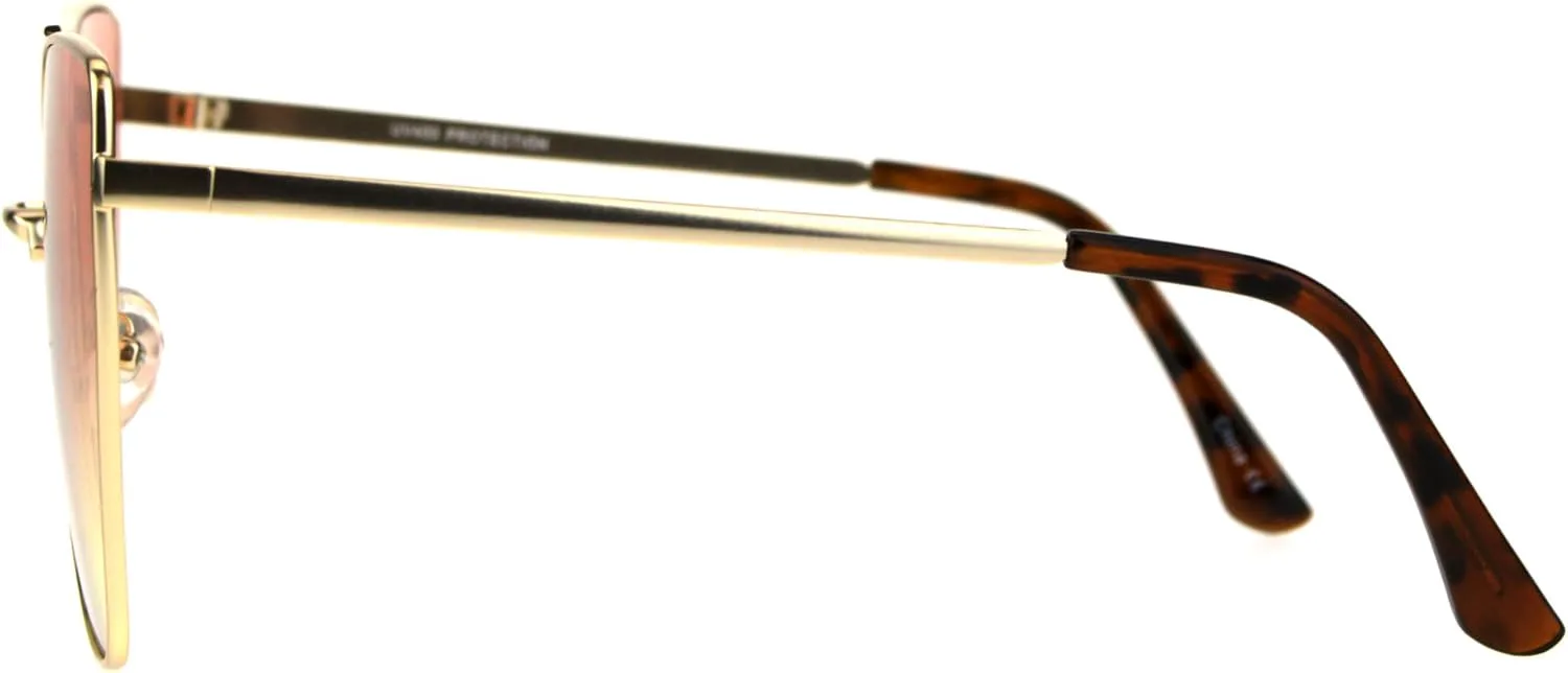 

Женские солнцезащитные очки большого размера, квадратная оправа в форме бабочки, металлический каркас, линзы с эффектом омбре PASTL, Gold (Orange Yellow)