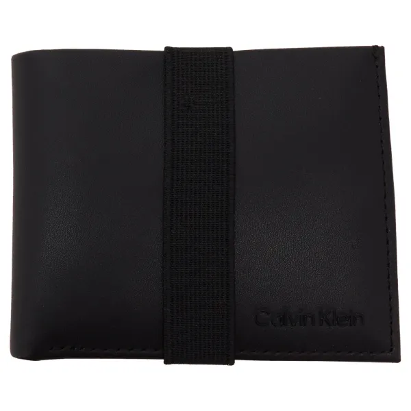 

Кожаный кошелек ck spw tech bifold 6сс с купюрой Calvin Klein, черный