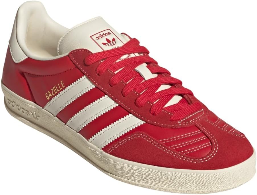 Мужские кроссовки Adidas Gazelle Indoor с шнуровкой, повседневные - красные — фото 2
