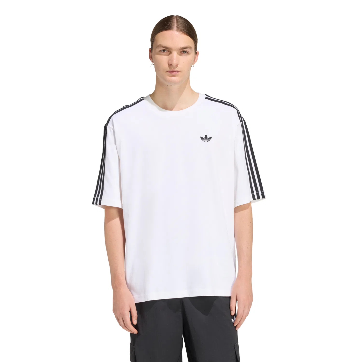 Мужская оверсайз футболка Adicolor 3-Stripes белого цвета от Adidas — фото 4