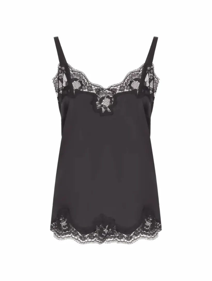 

Атласный кружевной топ Dolce&Gabbana, черный