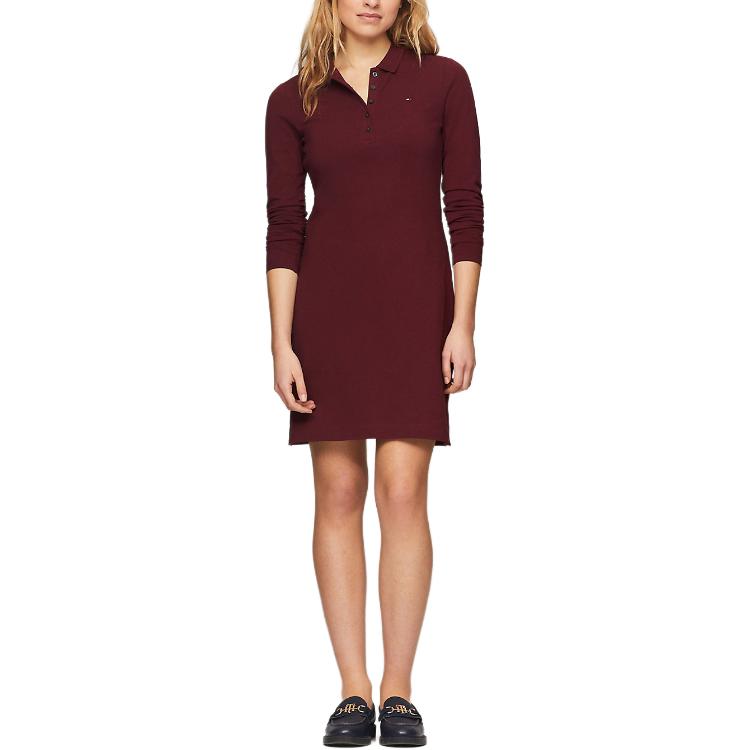 

Женские платья с длинным рукавом Tommy Hilfiger, темно-красный