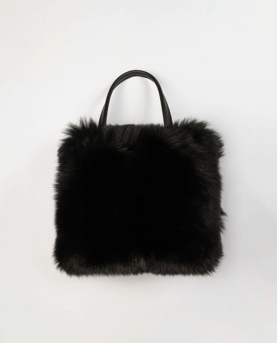 

Многофункциональная сумка из лисьего меха De la Roca, черный