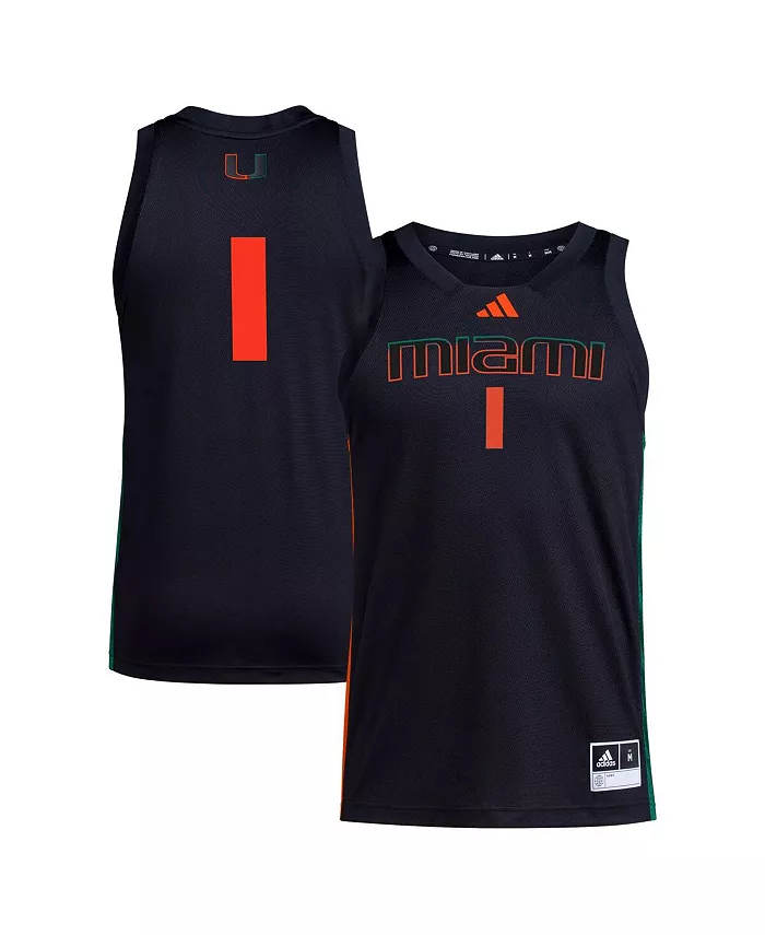 

Мужская баскетбольная майка Miami Hurricanes Swingman #1 adidas, черный