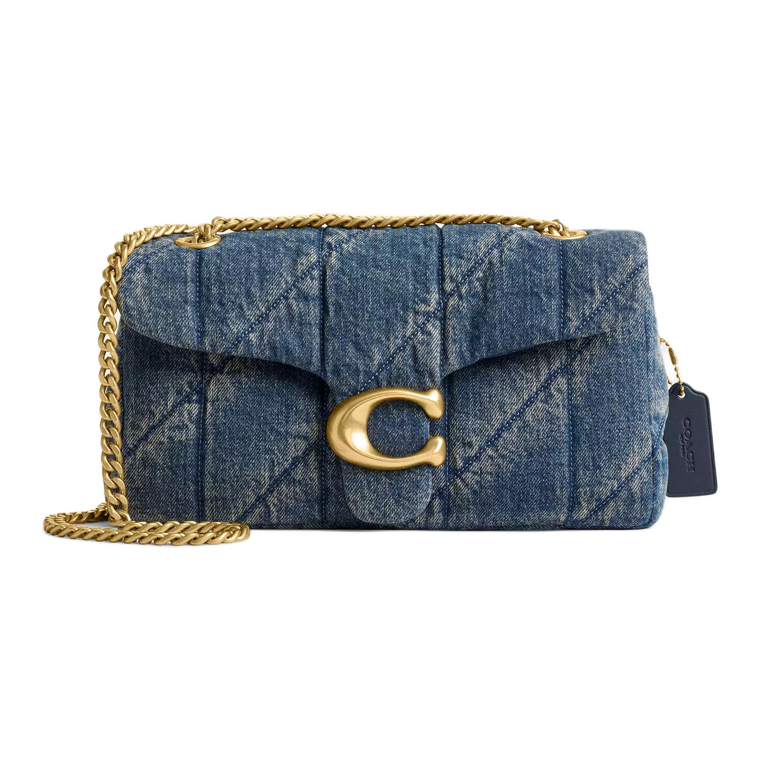 

COACH Сумка кроссбоди Tabby Denim с кожаными вставками Nappa, средняя, женская, темный индиго