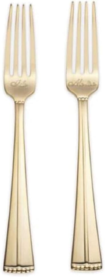 

Вилки для торта Reed & Barton Luxe Collection Facets «I Do» и «Me Too», золотые, Gold