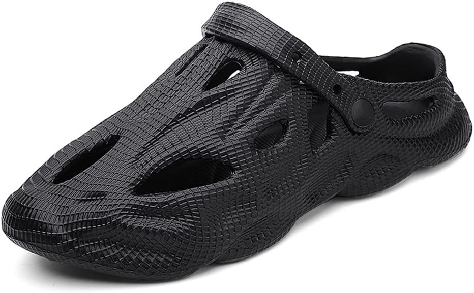 

Мужские сабо легкие садовые сандалии дышащие летние тапочки повседневные пляжные мюли Tangdao, черный