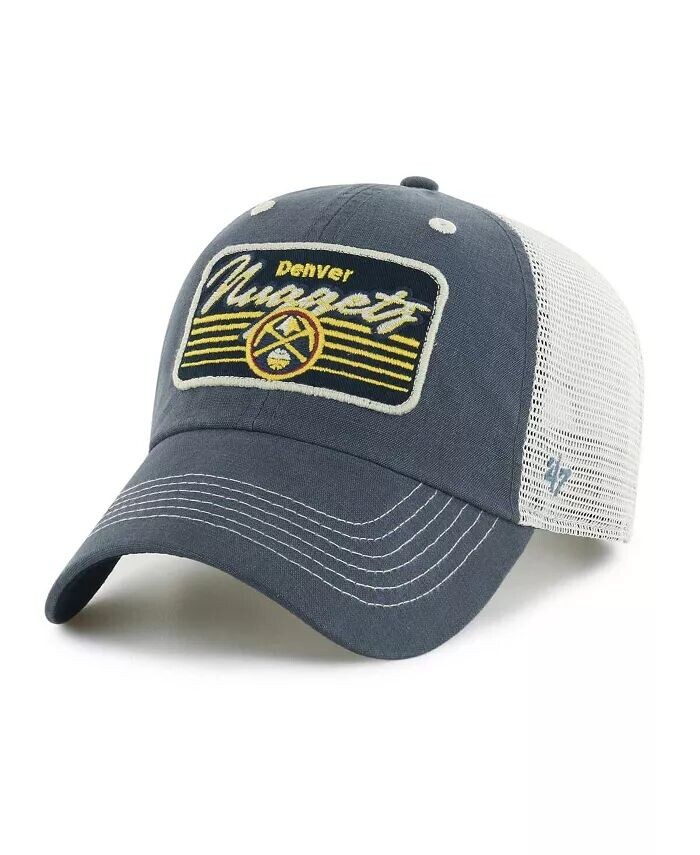 

Мужская темно-синяя кепка Denver Nuggets Five Point Patch Clean Up Adjustable '47 Brand