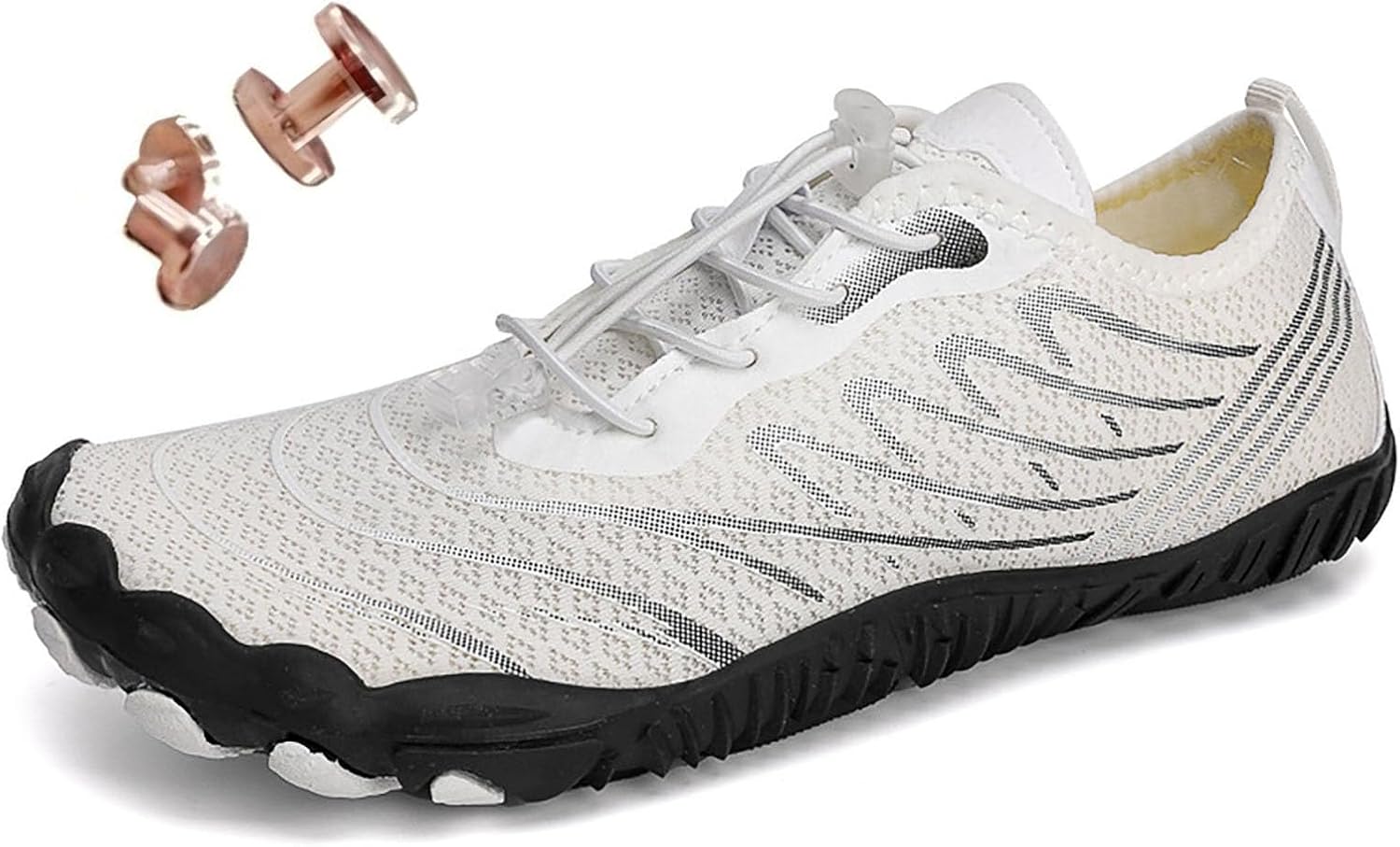 

Кроссовки Zureto с медью, удобная мягкая обувь для пеших прогулок для женщин и мужчин, белый/серый