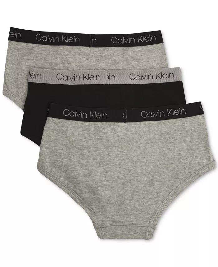 3 пары хлопковых трусов, для мальчиков и подростков Calvin Klein, серый — фото 2