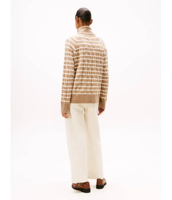 Шерстяная водолазка loose fit Tommy Hilfiger, бежевый — фото 3