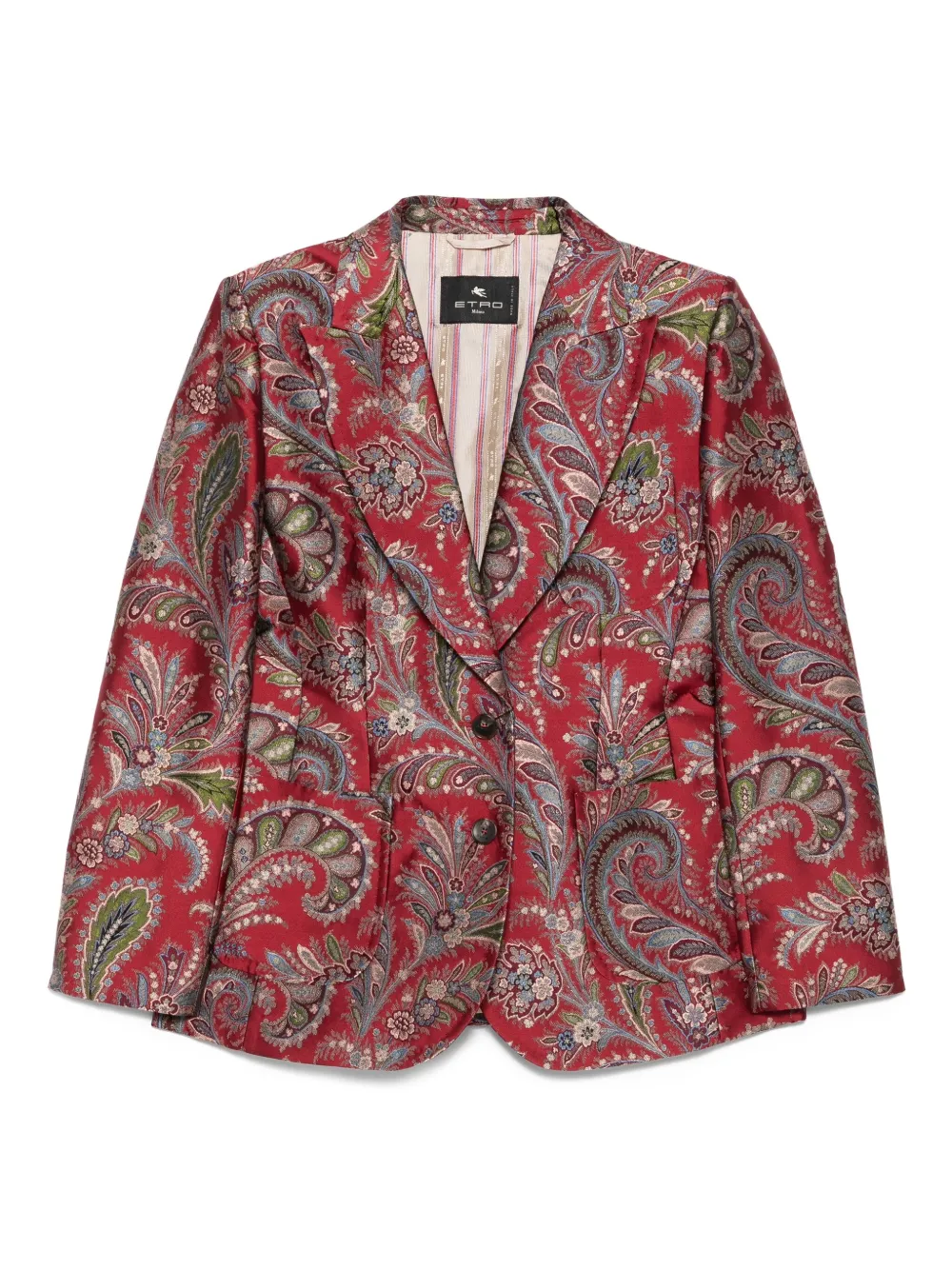 

Однобортный пиджак с узором пейсли ETRO, красный